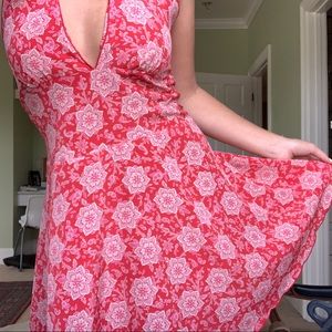 Vintage Floral Halter Dress